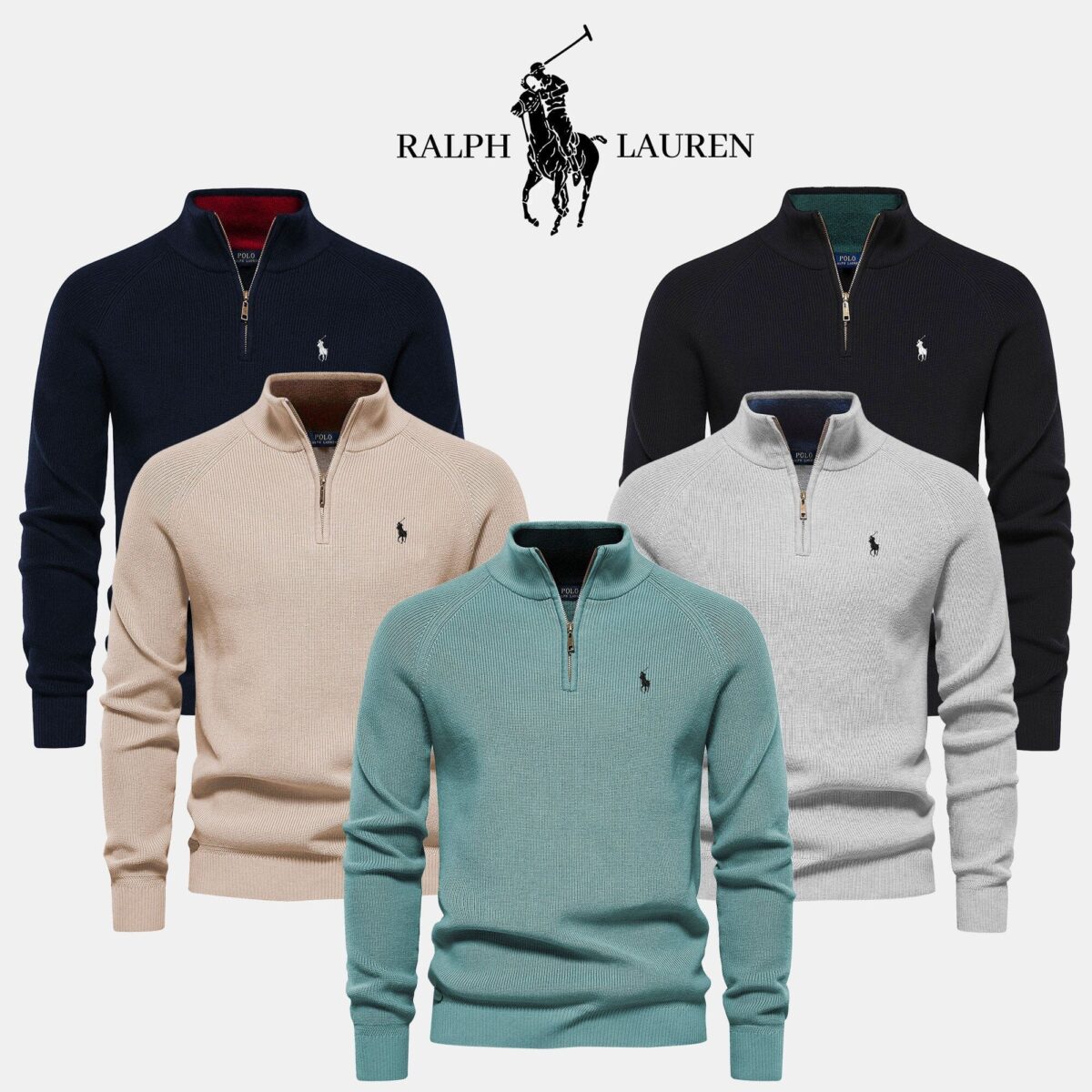 R&L Zip Neck Sweater (CLEARANCE) - Image 1